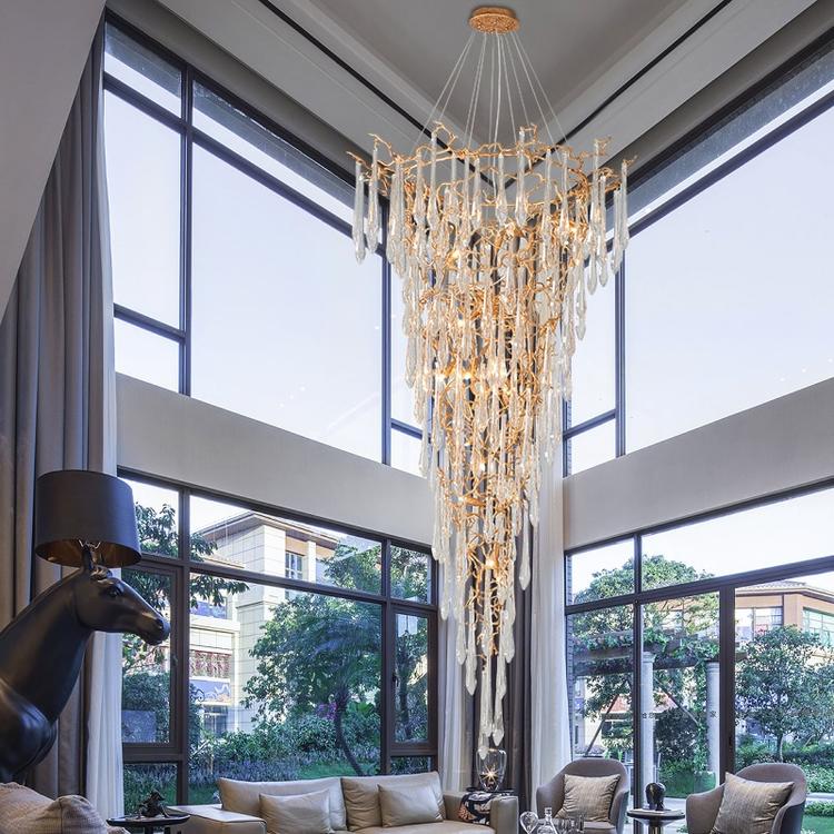 Aria Lake Modern Crystal Round Branch Chandelier Light