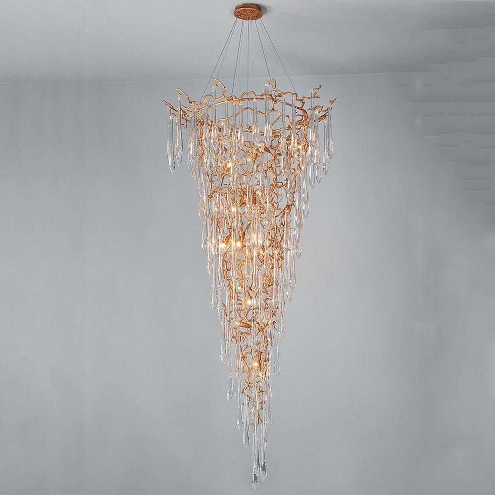 Aria Lake Modern Crystal Round Branch Chandelier Light