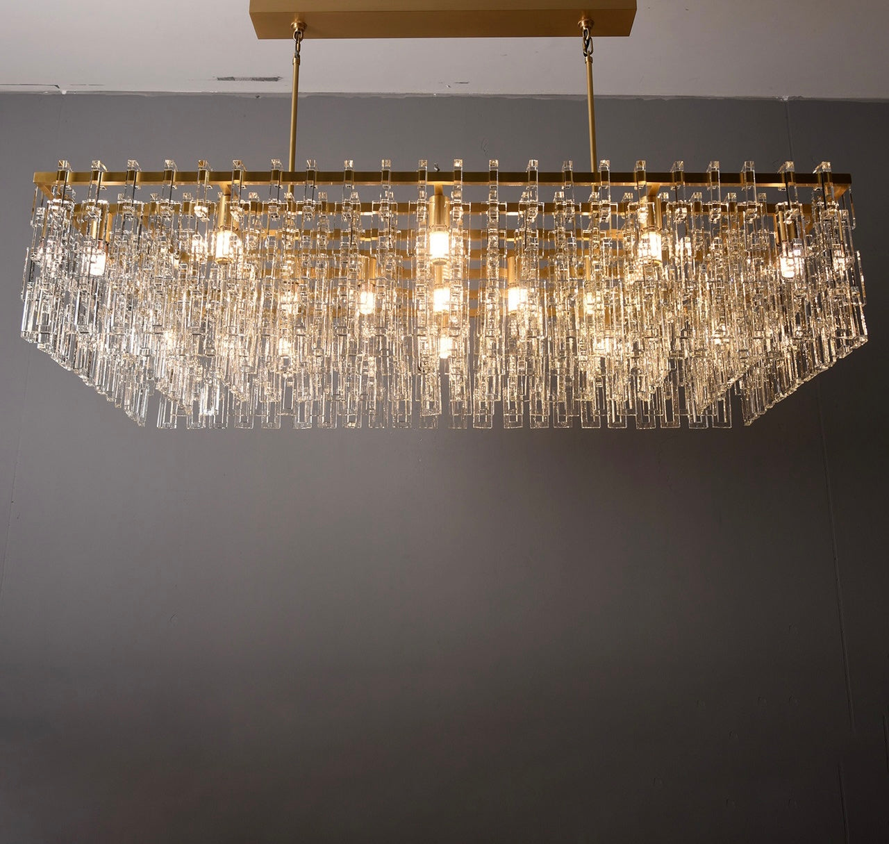 Marignan K9 Crystal Rectangular Chandelier 60"