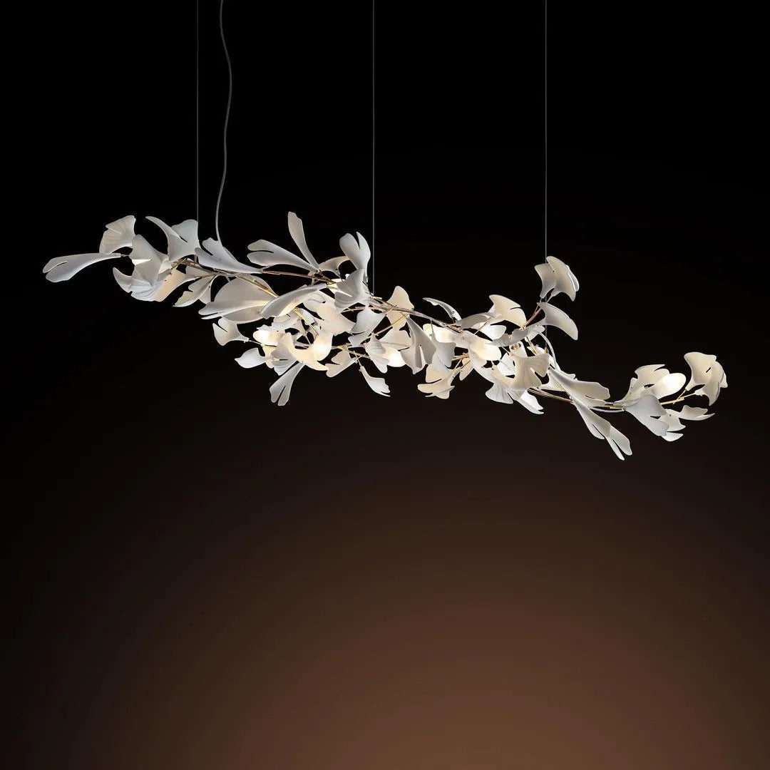 Aria Raven Porcelain Linear Chandelier Gold