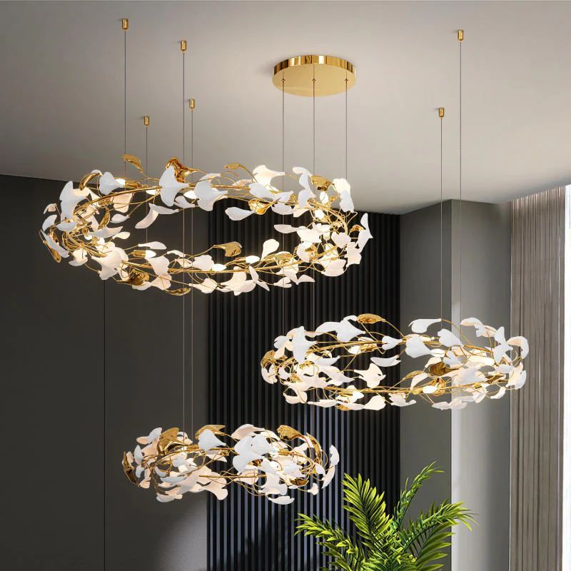 Aria Ginkgo Rings Branch Chandelier