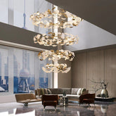 Aria Ginkgo Rings Linear Branch Chandelier