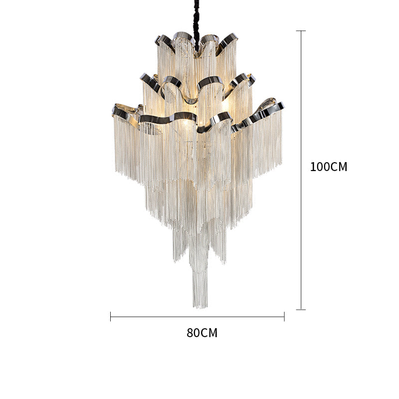 Gladys Aluminum Chain Tassel Stream Chandelier