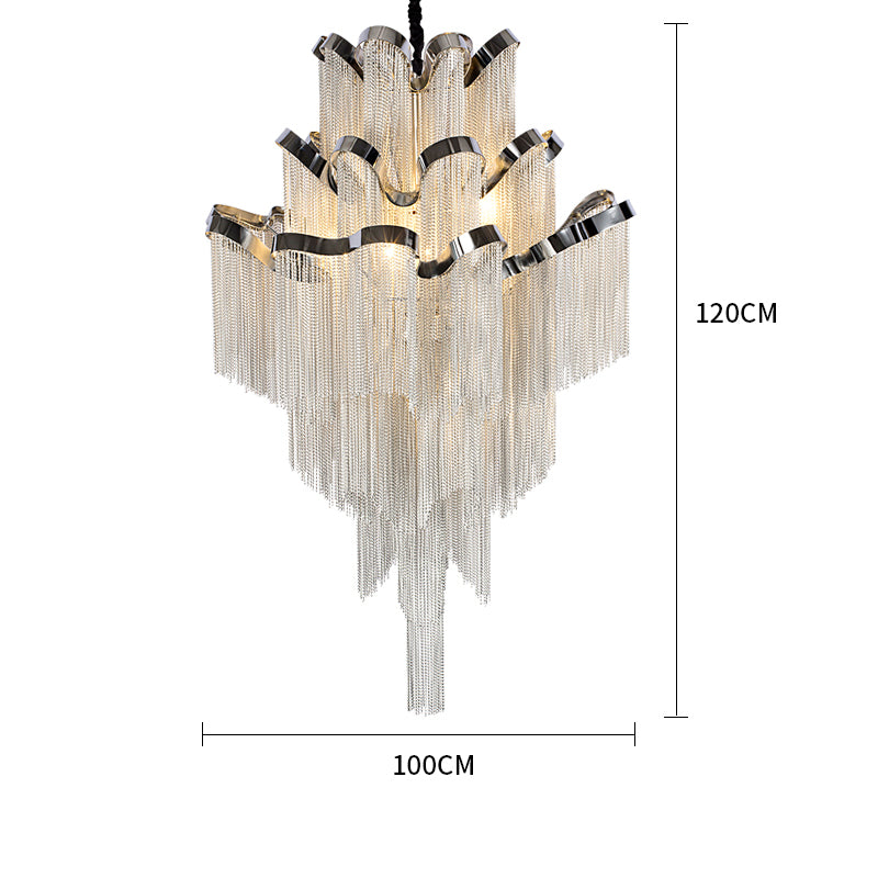 Gladys Aluminum Chain Tassel Stream Chandelier