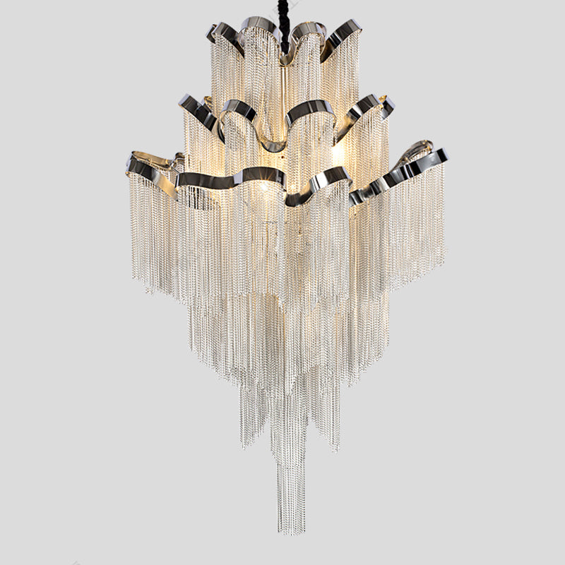 Gladys Aluminum Chain Tassel Stream Chandelier