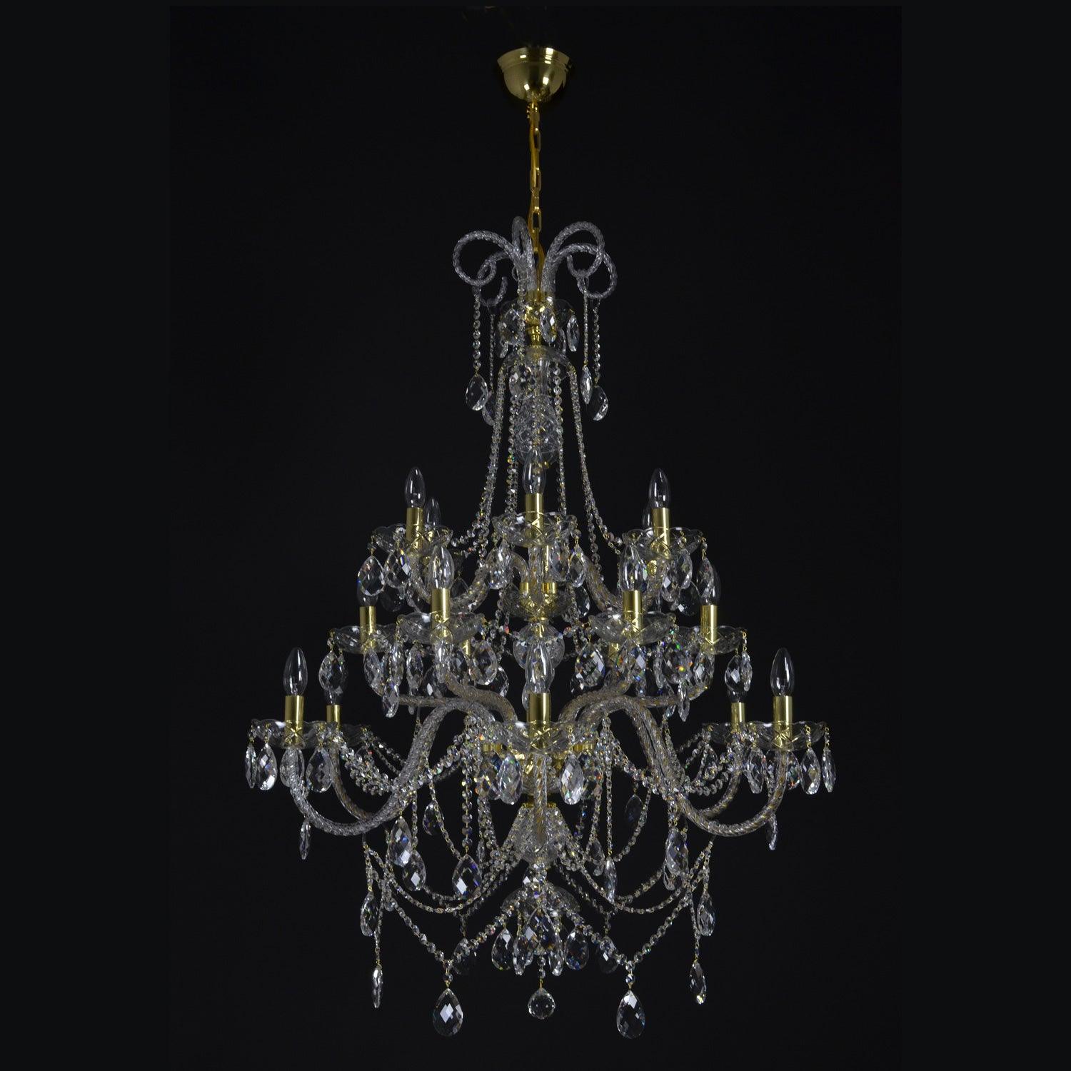 Aria Grandiose Black 18 Light Crystal Chandelier