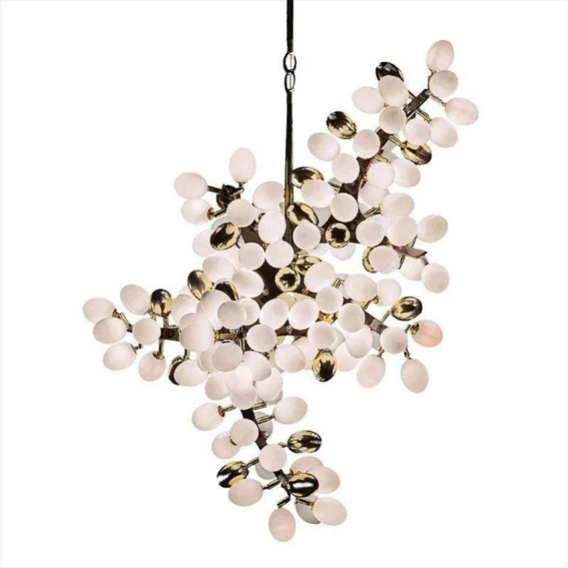 Aria Grapes Hanging Branch Chandelier Over Kitchen Island