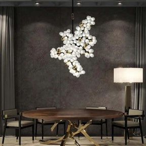 Aria Grapes Hanging Branch Chandelier Over Kitchen Island