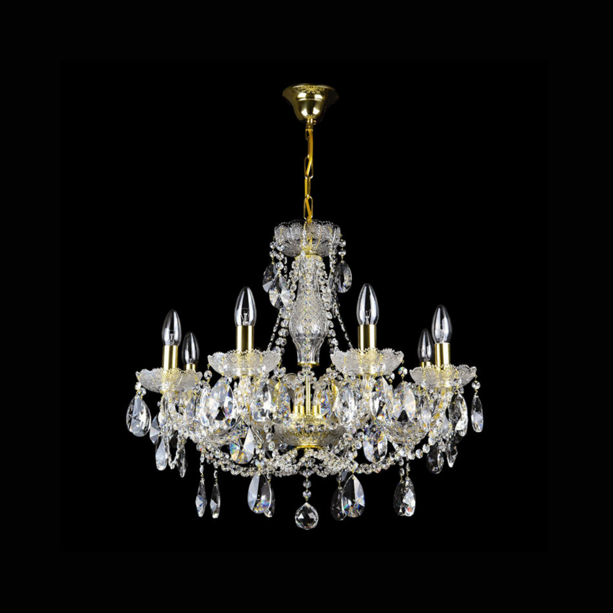 Aria Gratziela 8 Crystal Glass Chandelier