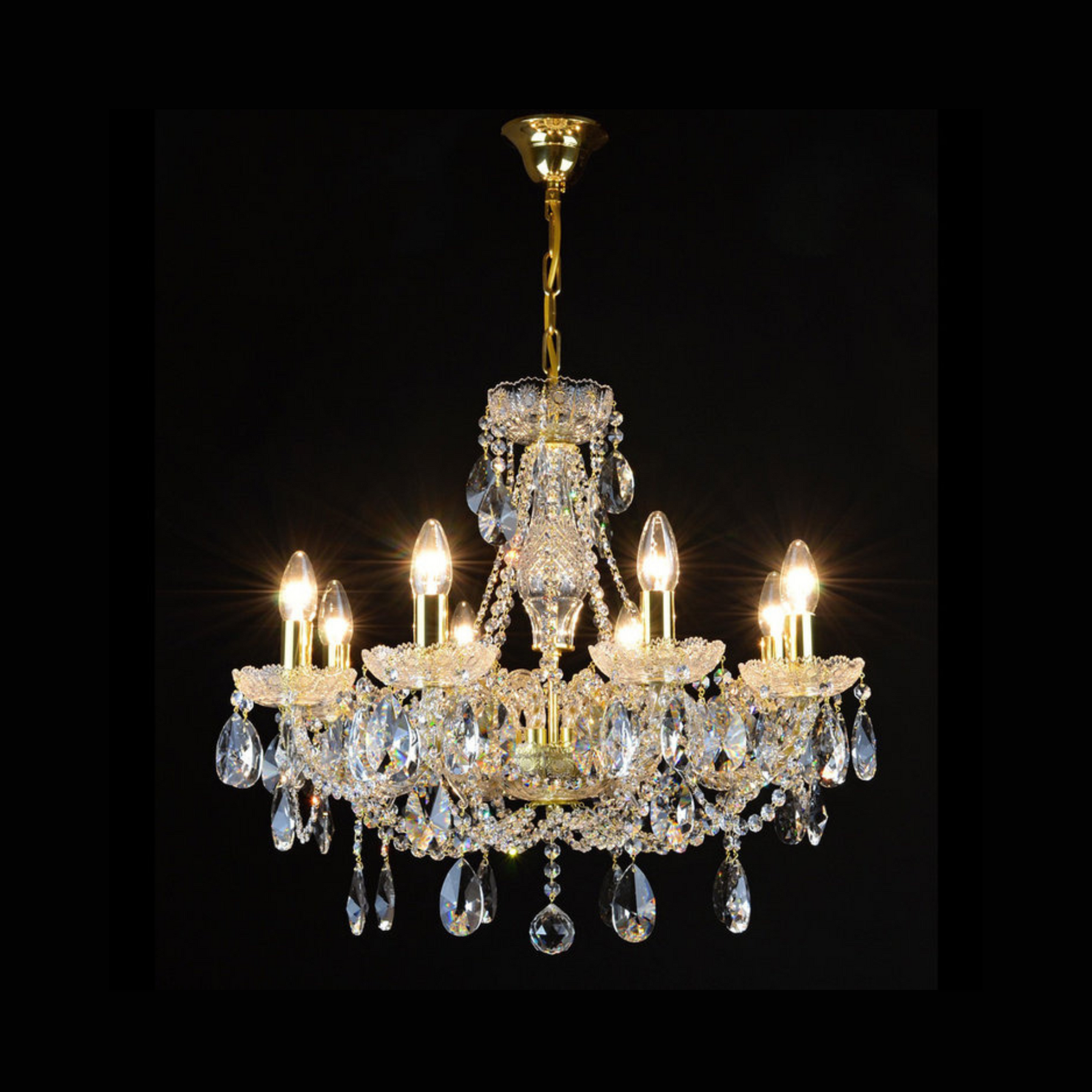 Aria Gratziela 8 Crystal Glass Chandelier