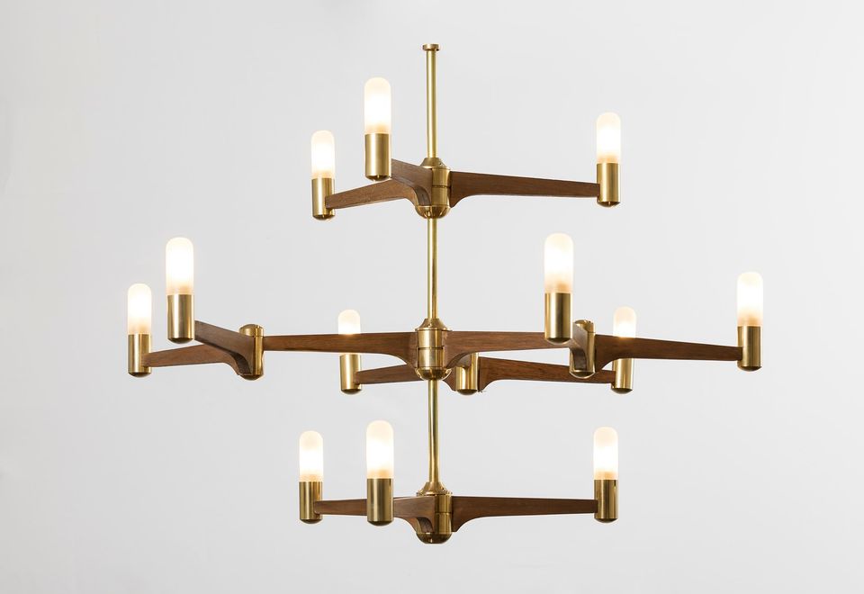 Cooper 12 Light Modern Brass Chandelier - Joe Scog