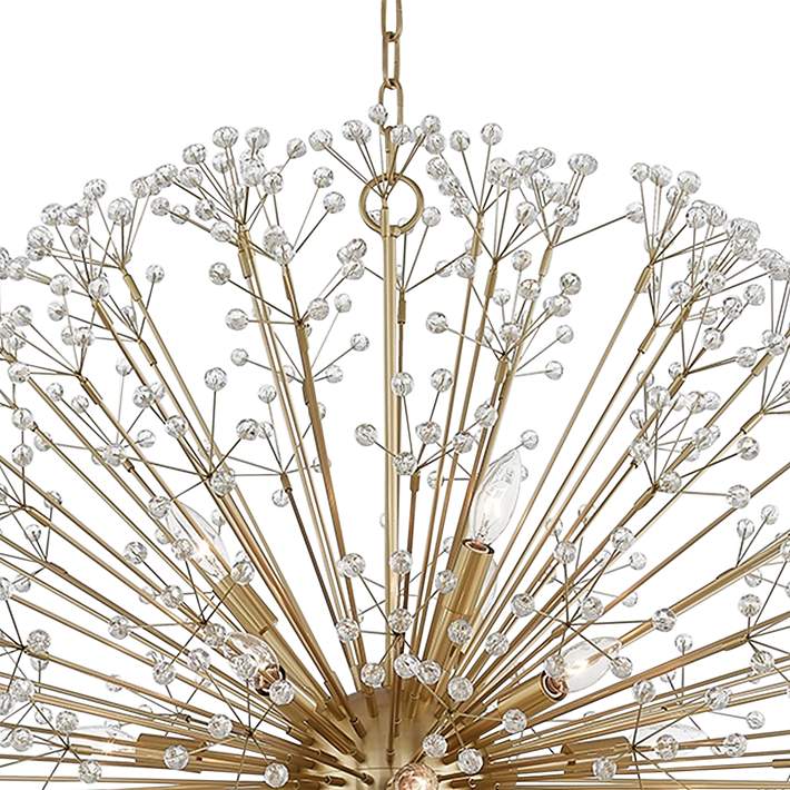 16-Light Brass Crystal Globe Chandelier 40”