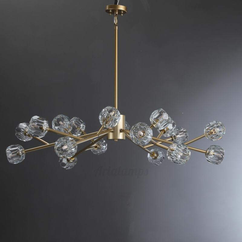 Aria Kelly Bianca Cristal Glass Ball Modern Round Chandelier Light 48"