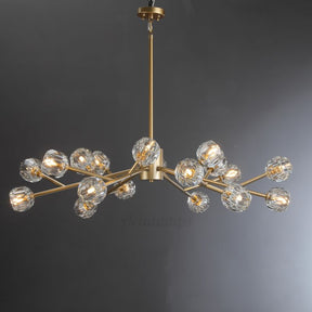 Aria Kelly Bianca Cristal Glass Ball Modern Round Chandelier Light 48"