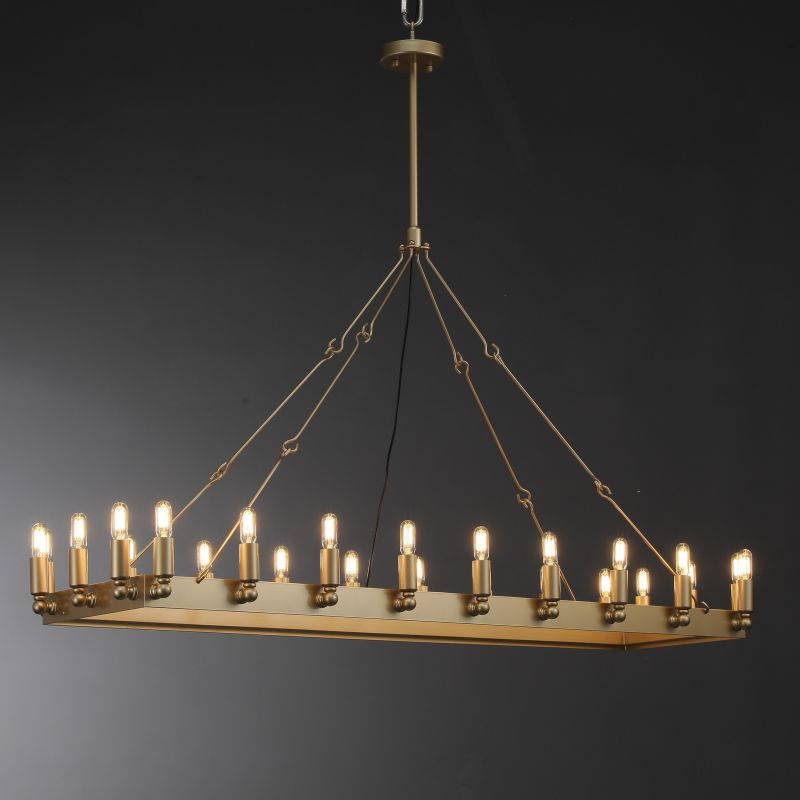 Aria Cereak Vintage Filament Rectangular Chandelier