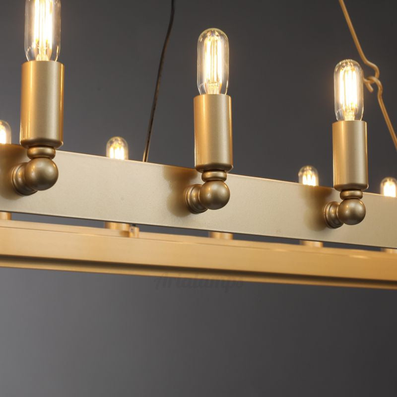 Aria Cereak Vintage Filament Rectangular Chandelier