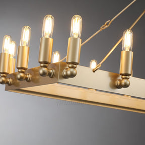 Aria Cereak Vintage Filament Rectangular Chandelier