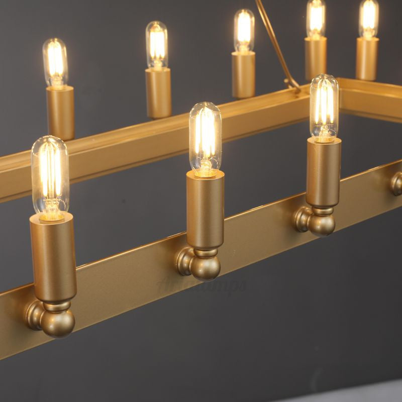 Aria Cereak Vintage Filament Rectangular Chandelier