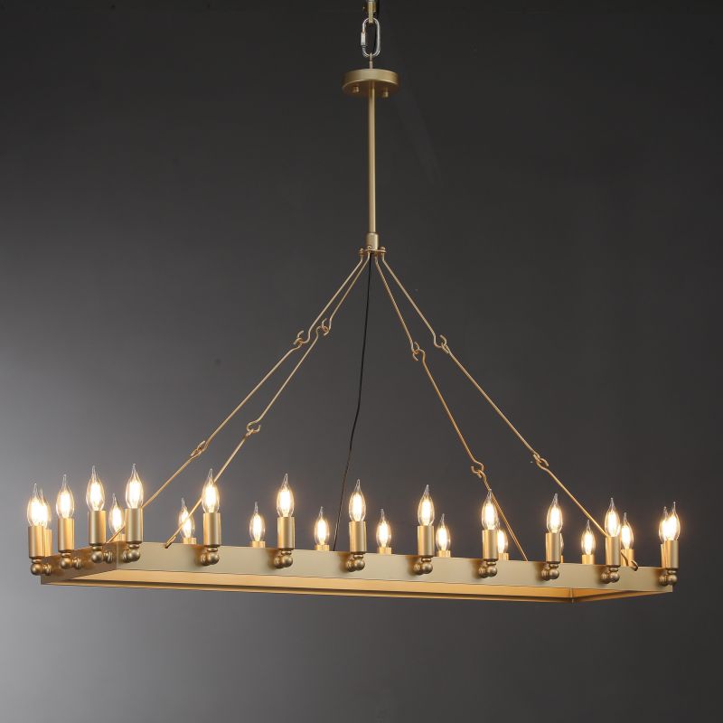 Aria Cereak Vintage Filament Rectangular Chandelier