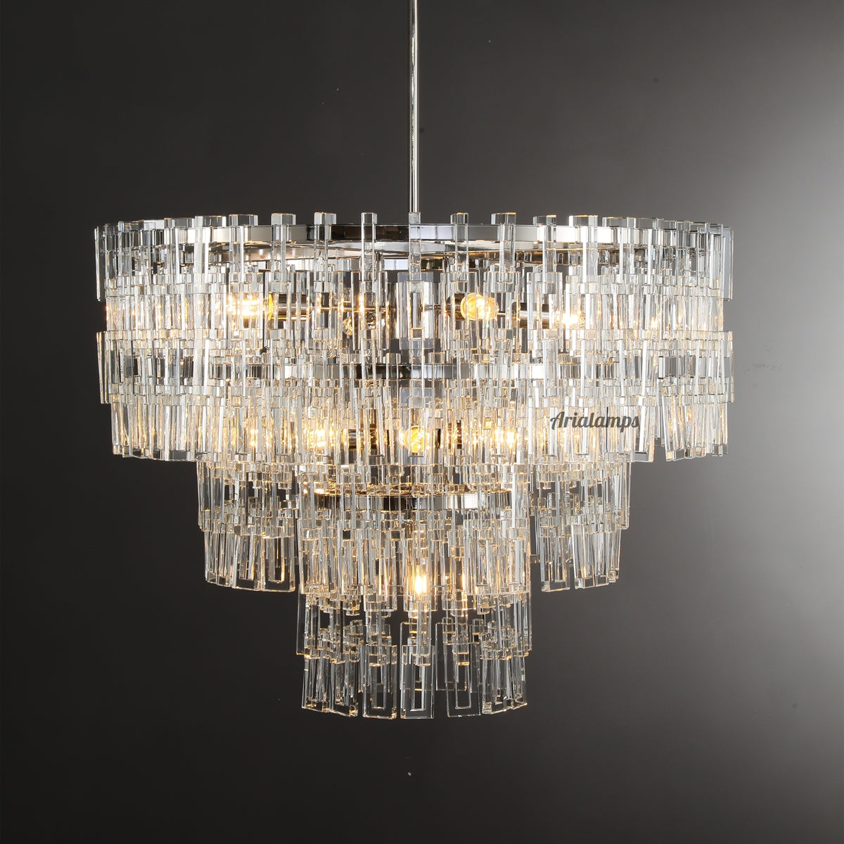 Aria Malachi Tiered Round Glass Chandelier