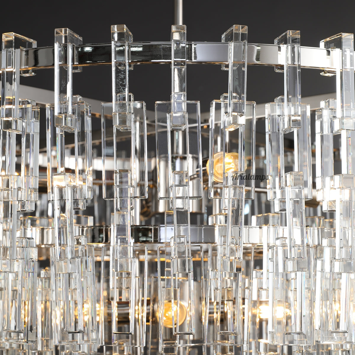 Aria Malachi Tiered Round Glass Chandelier