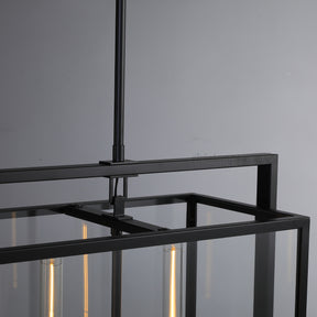 Aria Deckman Glass Lantern Rectangular Chandelier