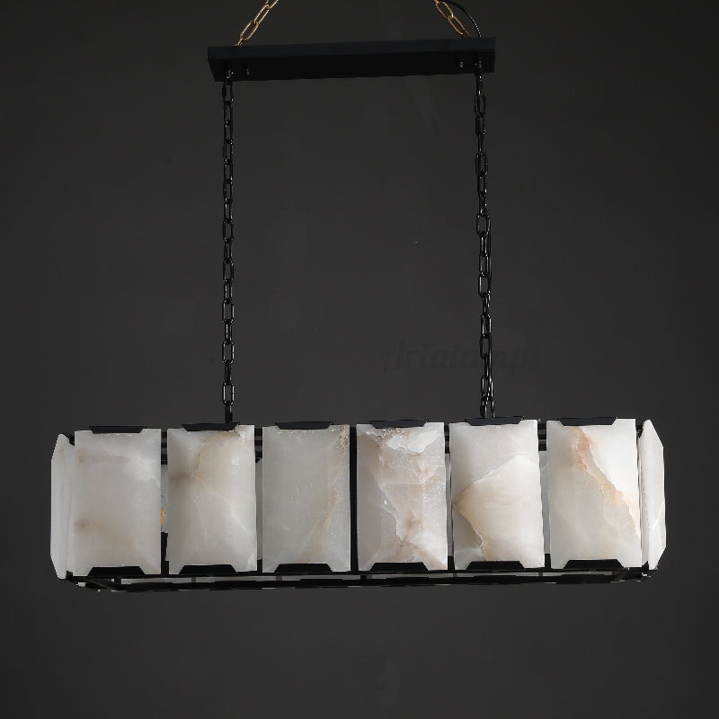 Aria Harry Calcite Rectangular Chandelier