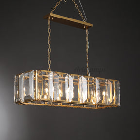 Aria Harry Crystal Rectangular Chandelier For Dining Room