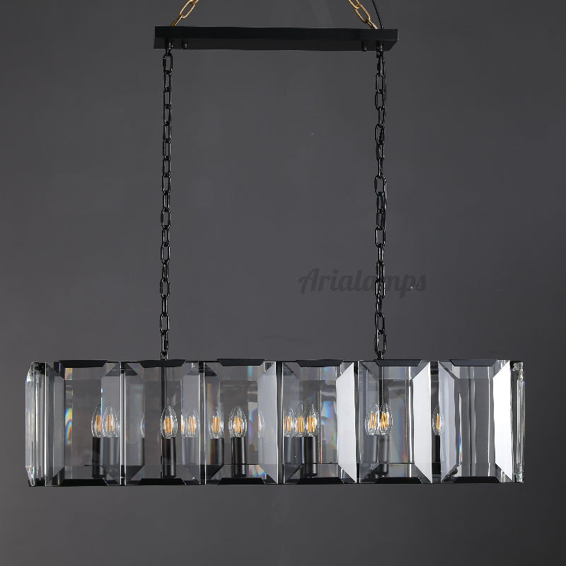 Aria Harry Crystal Rectangular Chandelier For Dining Room