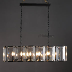 Aria Harry Crystal Rectangular Chandelier For Dining Room