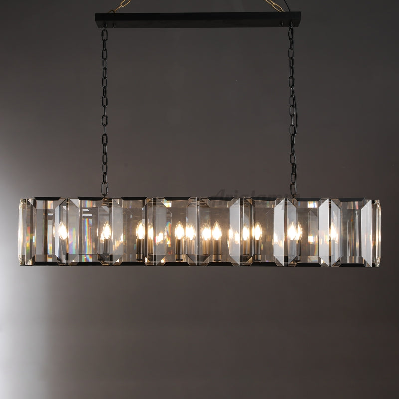 Aria Harry Crystal Rectangular Chandelier For Dining Room