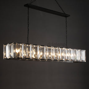 Aria Harry Crystal Rectangular Chandelier For Dining Room