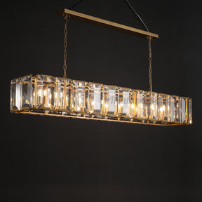 Aria Harry Crystal Rectangular Chandelier For Dining Room