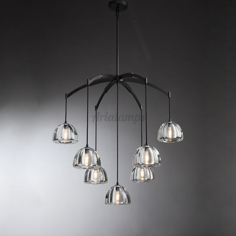 Aria Hemisphere Modern Crystal Round Chandelier