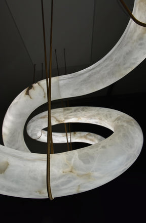 Designer Inspired Alabaster Chandelier Light For Living Room