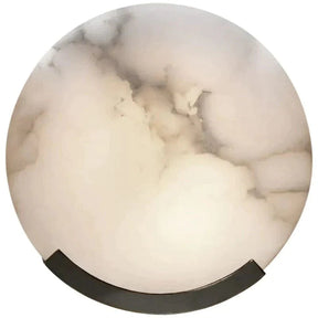 Iris Alabaster Round Plate Wall Sconce