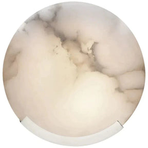 Iris Alabaster Round Plate Wall Sconce