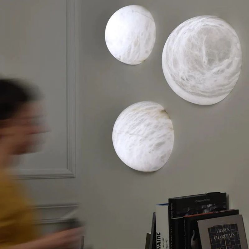 Aria Alabaster Hemisphere Wall Sconce