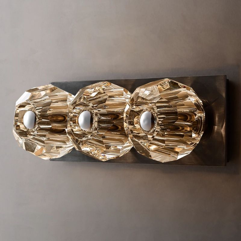 Bille De Crystal Ball Linear Short Wall Sconce