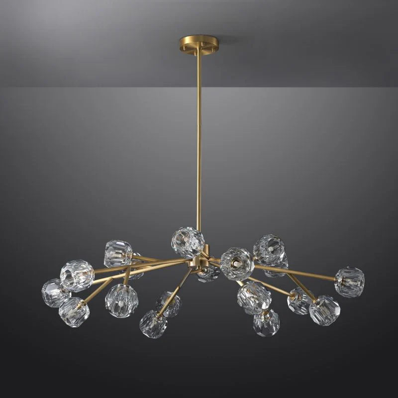 Bille De Crystal Ball Round Chandelier 36"