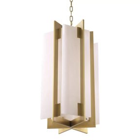 Aria Lugano Modern Brass Chandelier - (Antique Brass Finish | Alabaster)