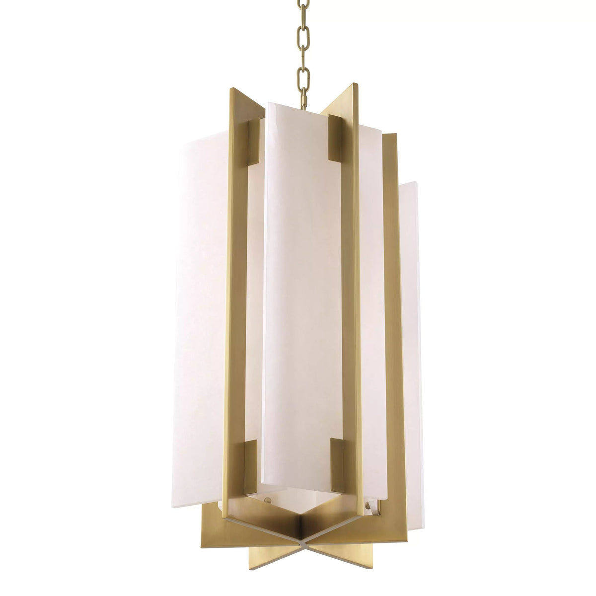 Nora Modern Brass Chandelier - (Antique Brass Finish | Alabaster)