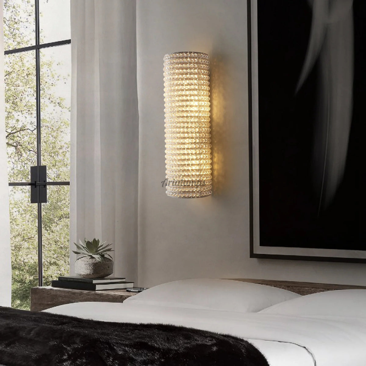 Aria Sparkle Crystal Smoke Wall Sconce