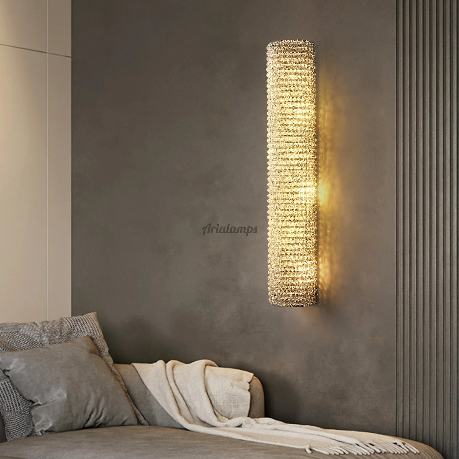 Aria Sparkle Crystal Smoke Wall Sconce