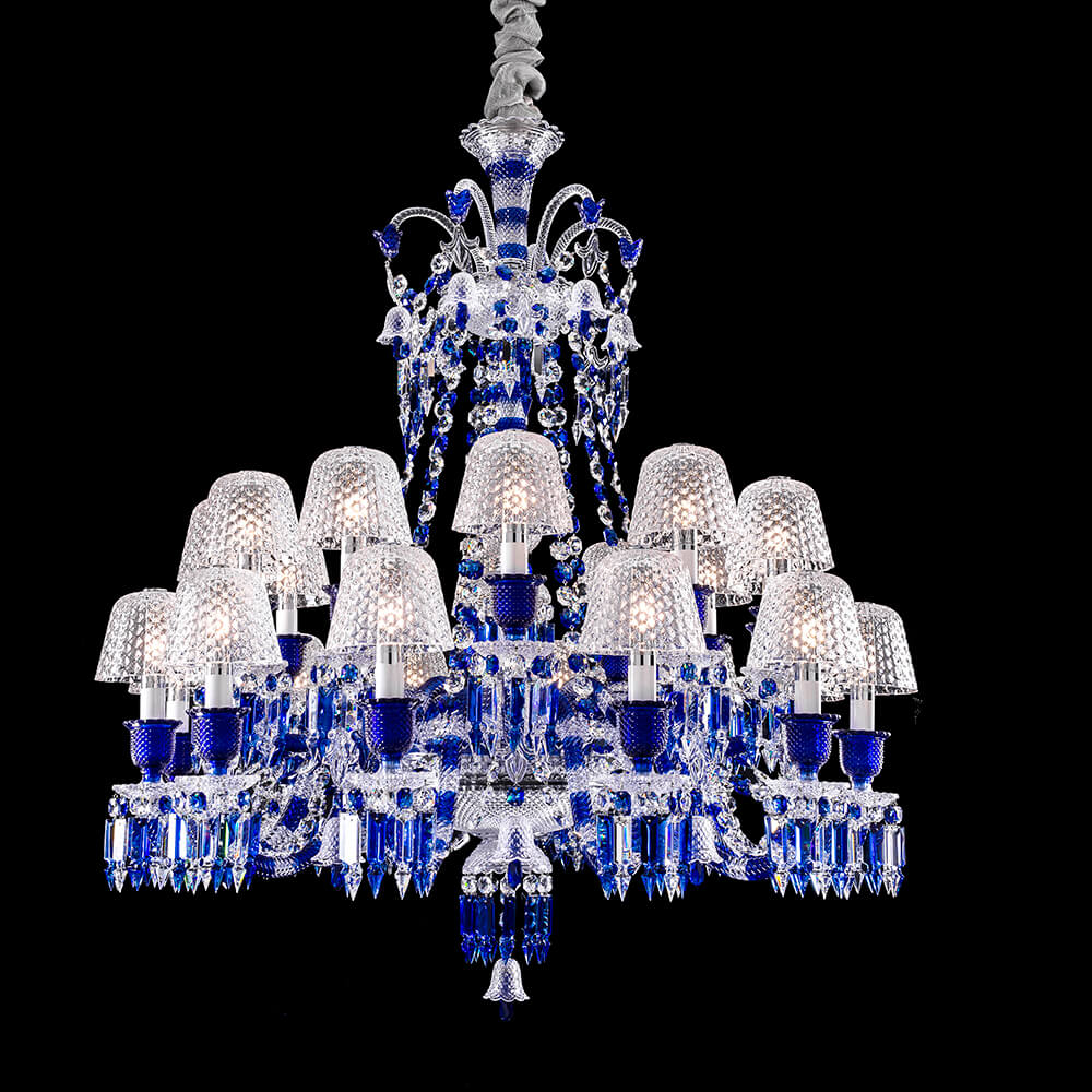 Baccarat Zenith Faunacrystopolis Blue Crystal Chandelier