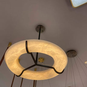 Aria Modern Round Alabaster Dining Room Chandelier