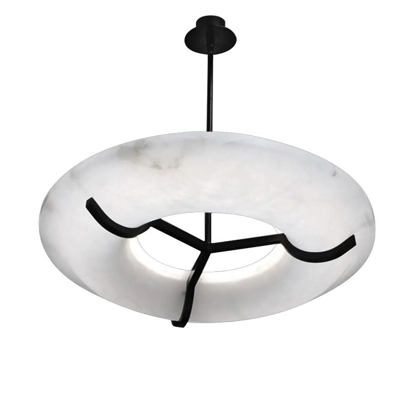 Aria Modern Round Alabaster Dining Room Chandelier