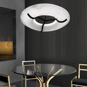 Aria Modern Round Alabaster Dining Room Chandelier