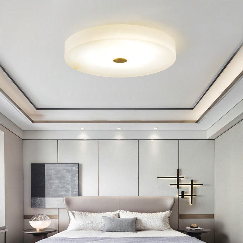 Alabaster Anne Flush Mounted Round Led Chandelier