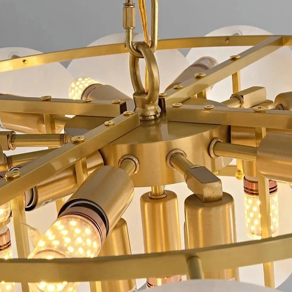 Noah Multi - Layer Natural Alabaster Round Modern Chandelier 35''/43'' - Arialamps